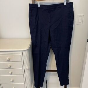 Classic Navy Blue Trousers by willow and thread. Linen blend. Size 15
